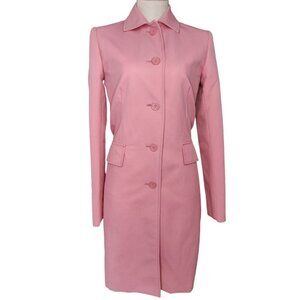 EXPRESS Trench Blazer Rain Topper Coat Pink Mid Length Womens XS Career EUC